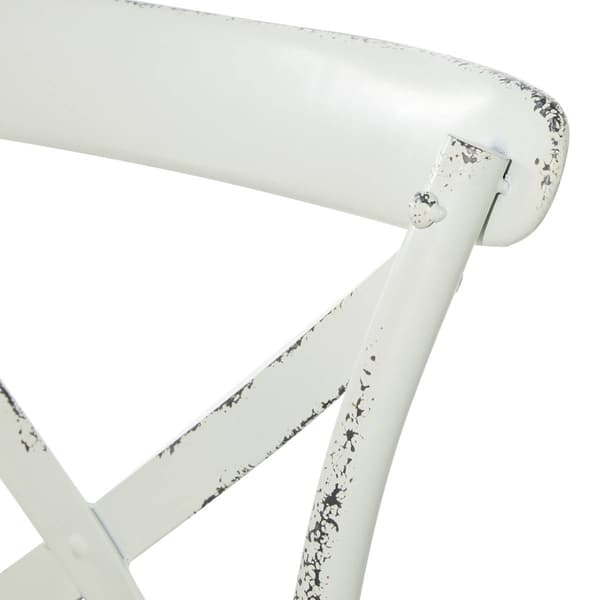 9th & Pike&#174; White Metal Farmhouse Dining Chairs