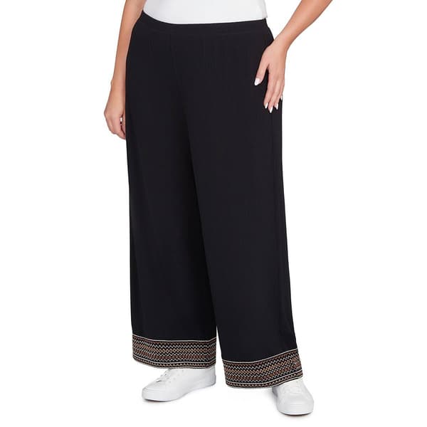 Plus Size Ruby Rd. New Neutrals Pull On Ribbed Slinky Pants