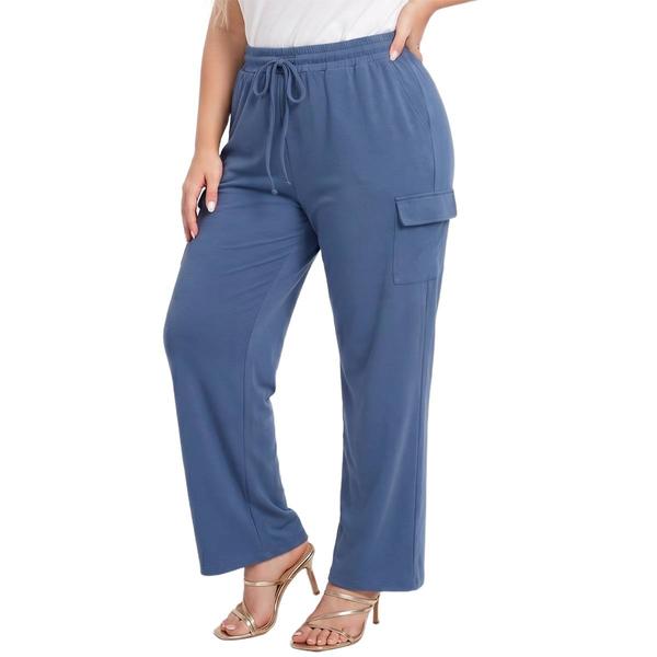 Plus Size NY Collection Pull On Fleece Cargo Pant - image 
