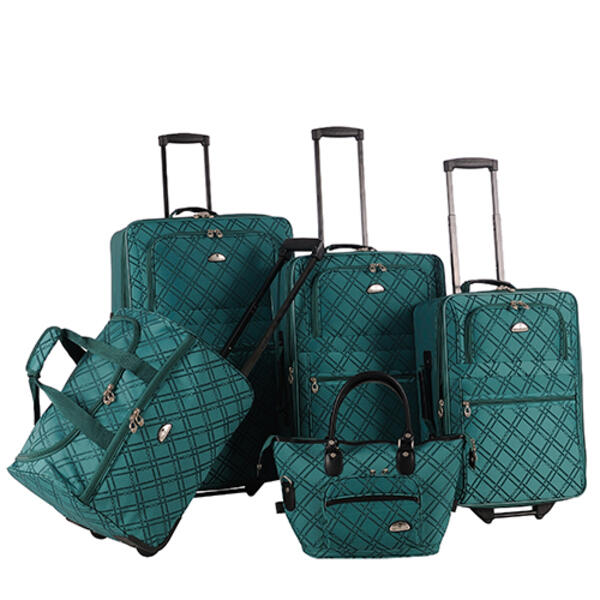 American Flyer Pemberly Buckles 5pc. Luggage Set-Green - image 