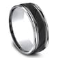Mens Endless Affection™ 8mm Cobalt Black Cut Center Band Ring - image 2