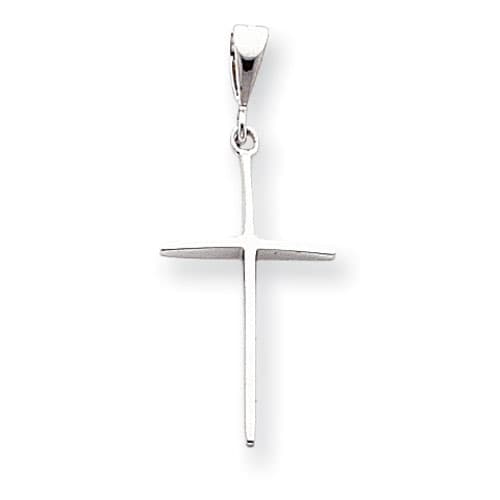 Gold Classics&#40;tm&#41; Thin 14kt. White Gold Cross Pendant - image 