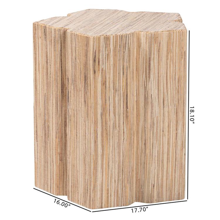 bali & pari Janeth Bohemian Woven Grasscloth End Table
