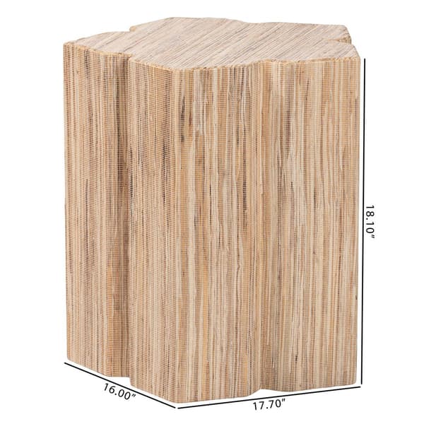 bali & pari Janeth Bohemian Woven Grasscloth End Table