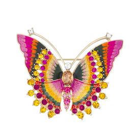 Napier Gold-Tone Multi-Color Butterfly Pin