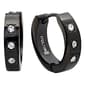 Steeltime Steel Huggies Black Onyx Plated Earrings - image 1