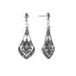 Marsala Fine Silver Plated Genuine Marcasite Fancy Drop Earrings - image 1