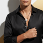 Mens Iron Saints Two-Tone Rosary-Style Necklace w/ Crucifix - image 4