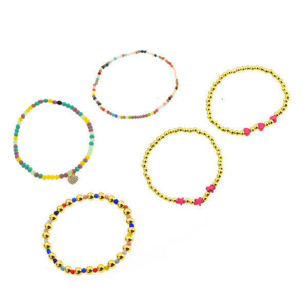 Ashley 5pc. Colorful Bead Bracelet Set - image 