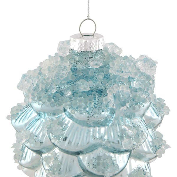 Northlight 4.75in. Icy Pine Cone Glass Christmas Ornament