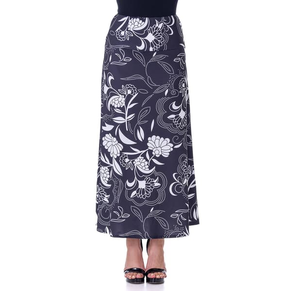 Womens 24/7 Comfort Apparel Floral A-Line Maxi Skirt