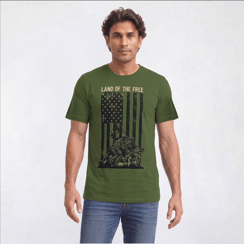 Mens Big & Tall Home of the Brave The Fallen Graphic Tee - image 