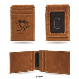 Mens NHL Pittsburgh Penguins Faux Leather Front Pocket Wallet