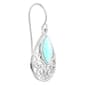 Athra Silver Plated & Turquoise Filigree Teardrop Earrings - image 2