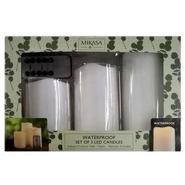 Mikasa&#40;R&#41; Outdoor LED Candles w/ Remote - Set of 3