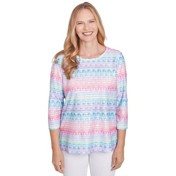 Womens Alfred Dunner Classics Geometric Biadere Tee - image 