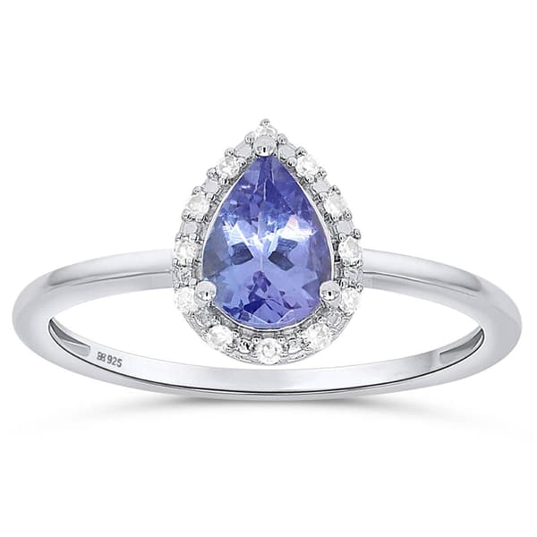 Gemstone Classics&#40;tm&#41; Tanzanite Lab Grown Diamond Accent Ring