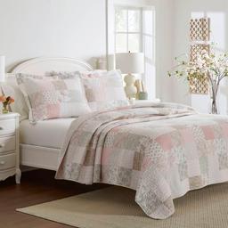 Laura Ashley® Celipatchwork 136 Thread Count Reversible Quilt Set