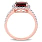 Gemstones Classics™ 10kt. Rose Gold Garnet & Topaz Halo Ring - image 3