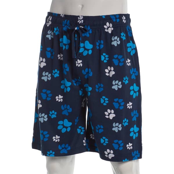 Mens Preswick & Moore(tm) Paw Print Drawstring Pajama Shorts - image 
