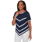 Womens Alfred Dunner Port Side Scallop Chevron Crochet Sweater - image 3