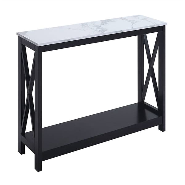 Convenience Concepts Oxford Faux Marble Top Console Table