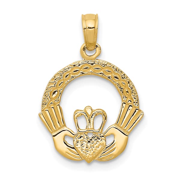 Unisex Gold Classics&#40;tm&#41; 14kt. Gold Claddagh Charm - image 