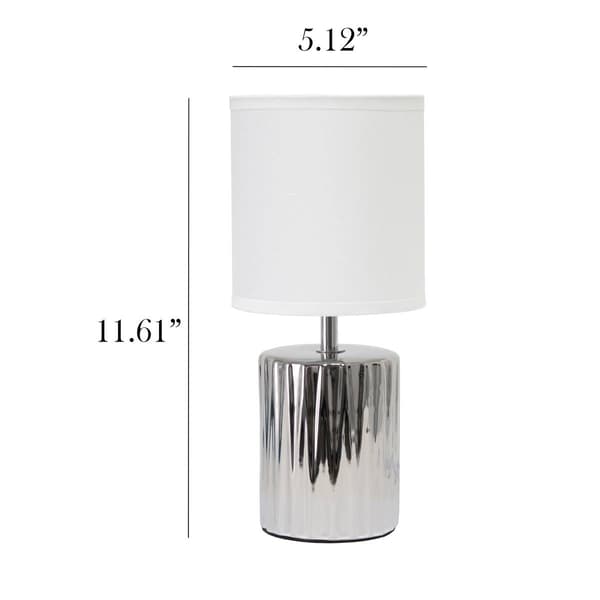 Simple Designs 11.6in. Contemporary Metallic Capsule Table Lamp