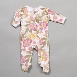 Baby Girl &#40;NB-9M&#41; Mini Hop Floral & Leaf Zip Footie Pajamas