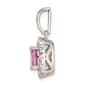 Pure Fire 14kt. White Gold Lab Created Pink Sapphire Halo Pendant - image 3