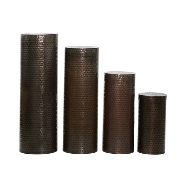 9th & Pike® Brown Metal Industrial Pedestal Table - Set of 4