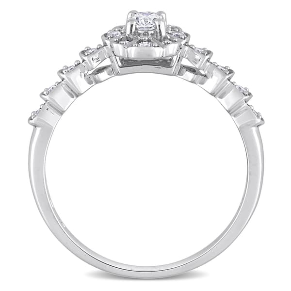 Diamond Classics™ 14kt. White Gold 1/3ctw. Diamond Oval Ring
