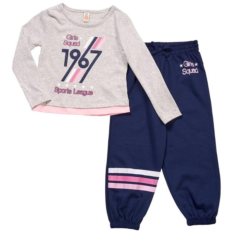 Girls (4-6x) Sweet Butterfly® 2pc. Long Sleeve Tee w/ Joggers