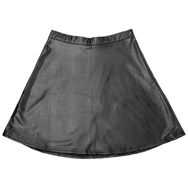 Girls &#40;7-14&#41; 1st Kiss Faux Leather Skater Skirt - image 