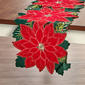 Poinsettia Cutwork Centerpiece Runner - 14x36 - image 1