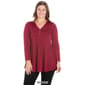 Plus Size 24/7 Comfort Apparel Flared Long Sleeve Henley Tunic - image 6