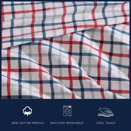 Nautica Boating Tattersall Cotton Percale Sheet Set