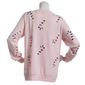 Womens Tru Self Drop Shoulder Sequin Candy Cane Tee - image 2