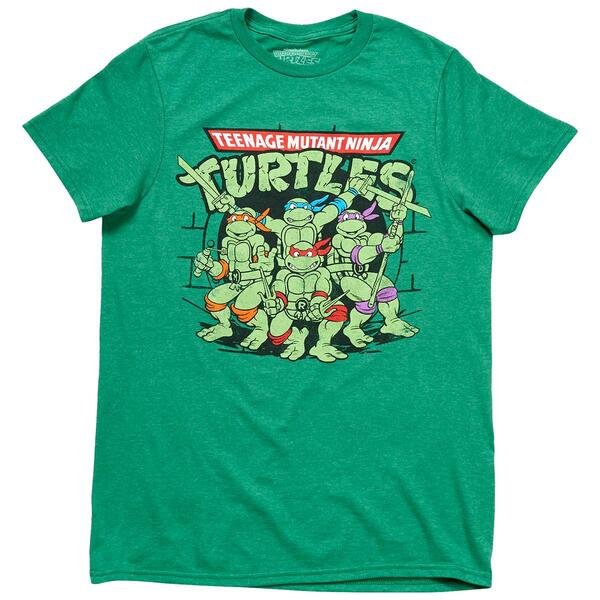 Young Mens Teenage Mutant Ninja Turtles Group Graphic Tee - image 