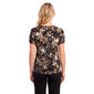 Womens AK Anne Klein Short Tulip Sleeve Floral Leaf Blouse - image 2