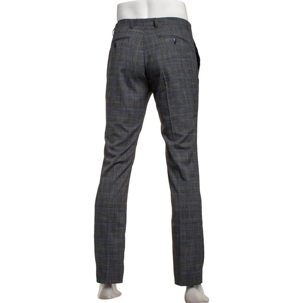 Mens Paisley & Gray Plaid Pants - Blue Black