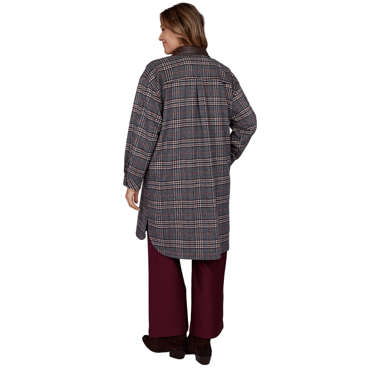 Plus Size Ruby Rd. English Countryside Collared Plaid Coatigan