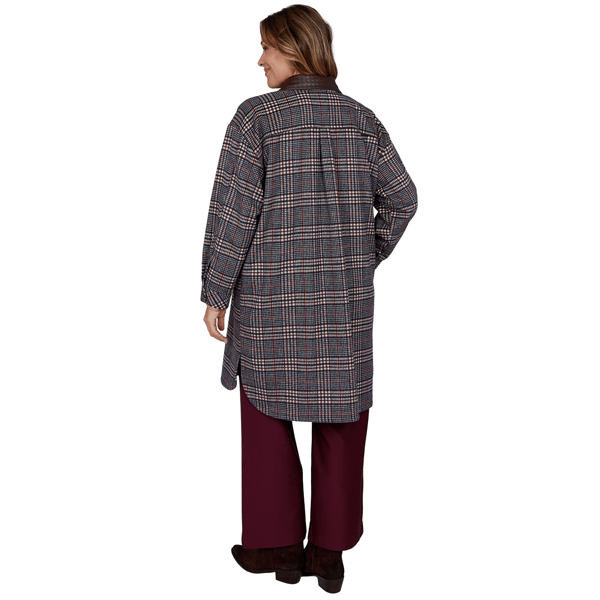 Plus Size Ruby Rd. English Countryside Collared Plaid Coatigan