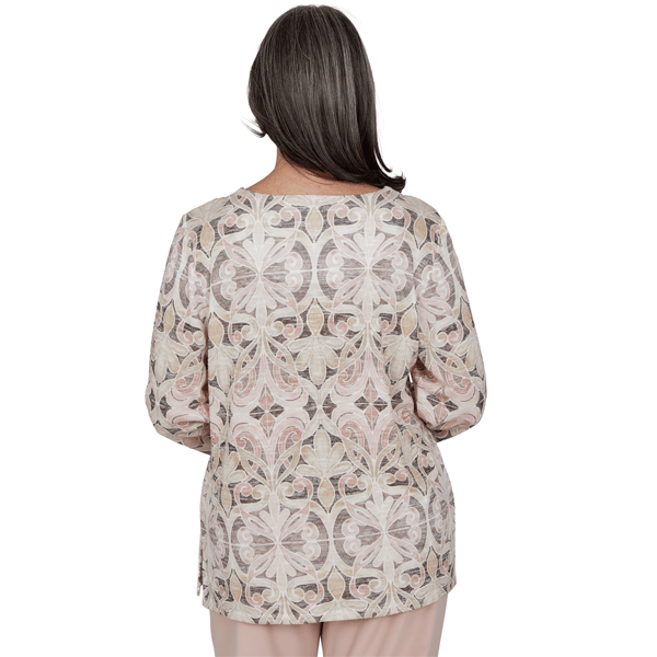 Womens Alfred Dunner Luxe Be A Lady Faded Kaleidoscope Blouse