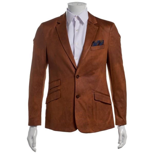 Mens Paisley & Gray Faux Leather Jacket