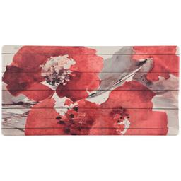 J&V Textiles Cloud Comfort Anti-Fatigue Red Floral Kitchen Mat