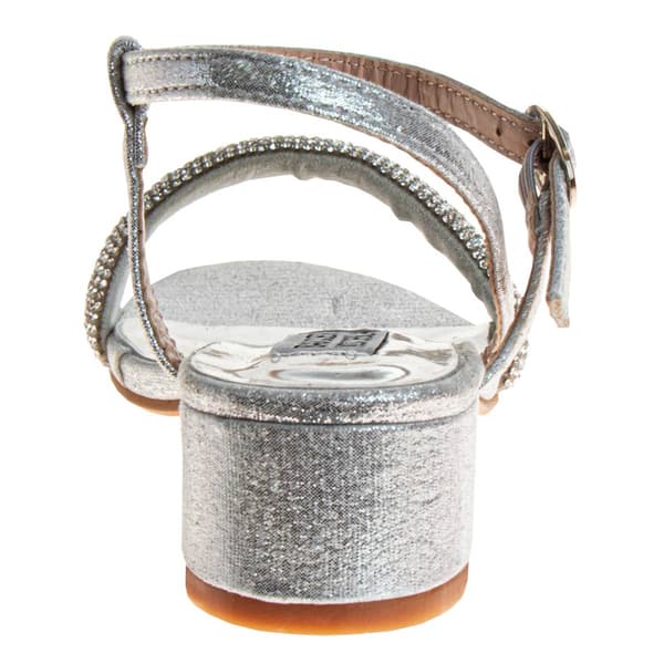 Big Girls Badgley Mischka Low Heeled Rhinestone Dress Sandals