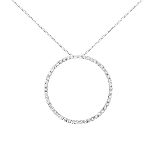 Haus of Brilliance Sterling Silver 4ctw. Diamond Hoop Pendant - image 