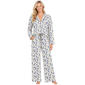 Petite White Orchid Long Sleeve Shadow Floral Pajama Set - image 1
