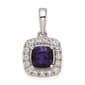 Pure Fire 14kt. White Gold Lab Created Blue Sapphire Halo Pendant - image 5
